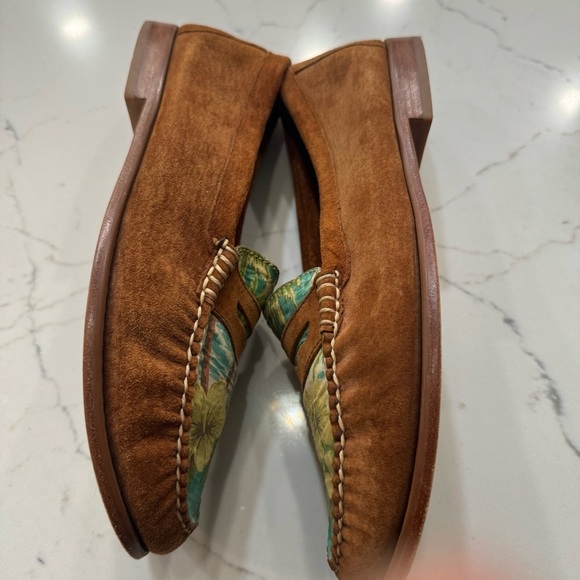 G.H. Bass Weejuns Tropic Floral Suede Leather Loafers Women's Size 11M - Picture 5 of 11